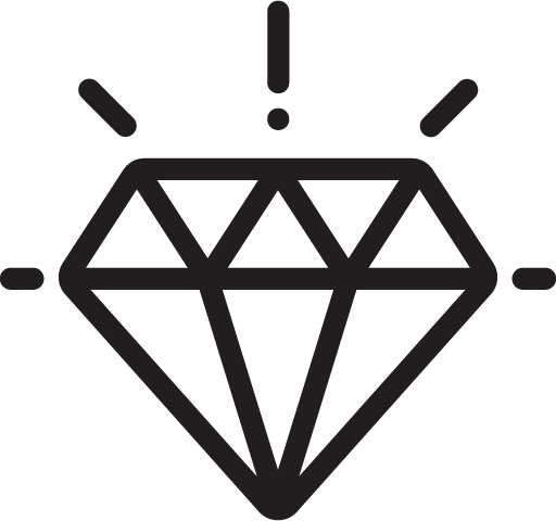 Diamant logo der symboliserer værdi