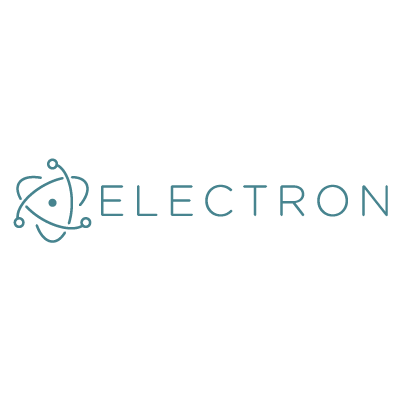 Electron logo der virker som eksternt link til Electron hjemmeside
