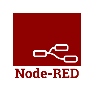 Node Red logo der virker som et eksternt link til Node Red hjemmeside