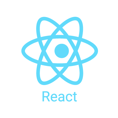 Teknologien React Natives logo i sort virker som et eksternt link til React Natives hjemmeside